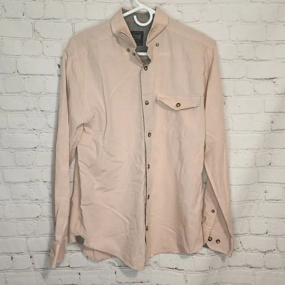 Men's True Measure longsleeve button-down shirt, size Medium